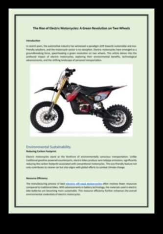 Eco-războinici pe două roți Revoluția verde în proiectarea motocicletelor